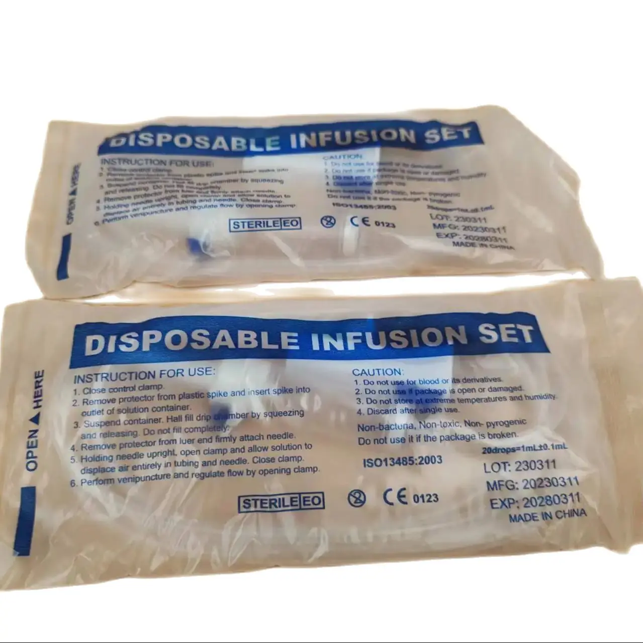 Sterile medical disposable intravenous infusion set pet nutrition IV infusion set animals with needle 21G iv cannula