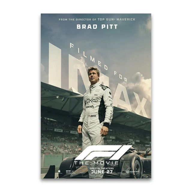 F1 The Movie Canvas Wall Art Print Poster Brad Pitt F1 Decorative