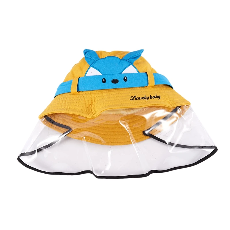 

Kids Boys Mask Hat Eye Protective Cap Bucket Hat Anti-Saliva Dustproof Face Cover Caps Dual Purpose Sun Hat