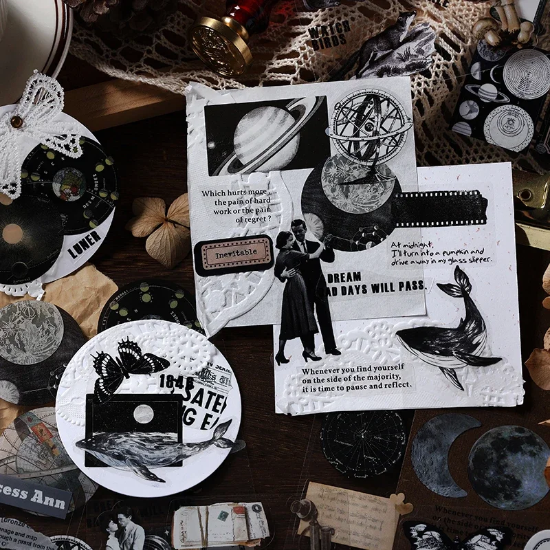 

20 Sheet Vintage Forest Whale Stickers Junk Journal Retro Mushroom Aesthetic Stickers Collage Photo Album Scrapbooking Material