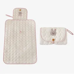 Compact Waterproof Infant Diaper Changing Station with Replacement Cover (Rabbit)