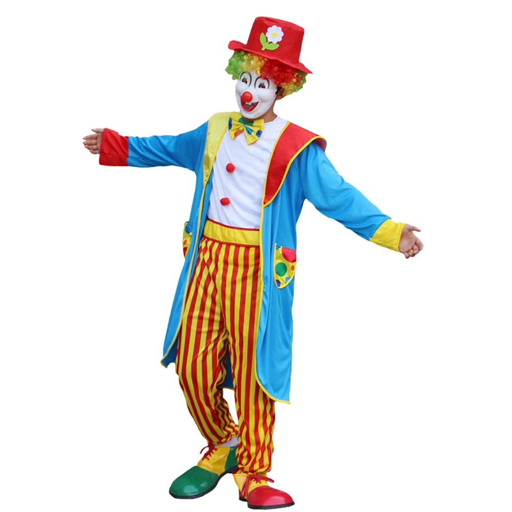 Parent-Child Clown Cosplay Jumpsuits Costume Adults Kids Colorful Circus Clown Tuxedo Costumes Circus Theme Party Birthday cosplay jumpsuit