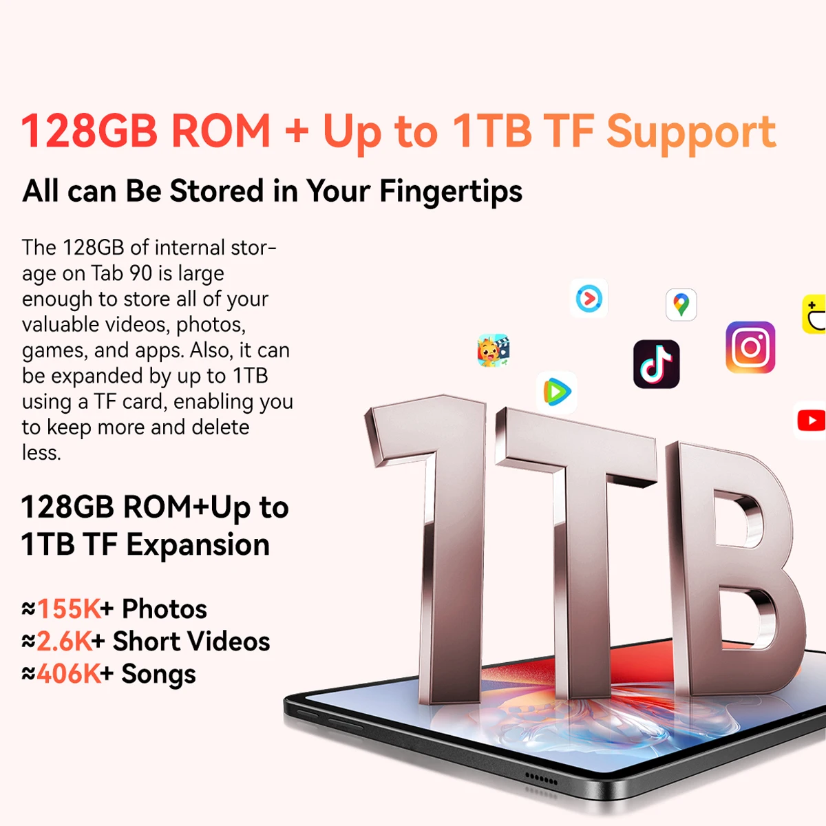 Blackview Tab 90 4G Tablet 10.92-inch HD Display Unisoc T606 8GB RAM 128GB ROM, 13MP, 8200mAh Battery Android 14 Tablets PC 6