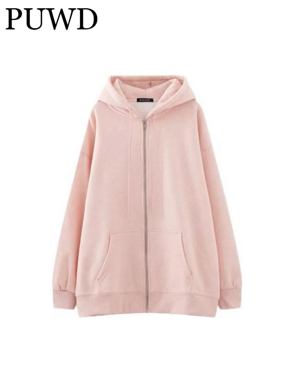 

Женский свитер с капюшоном PUWD осень 2023 Модный женский Универсальный Повседневный свитер на молнии с длинными рукавами для ленивых женщин шикарные топы