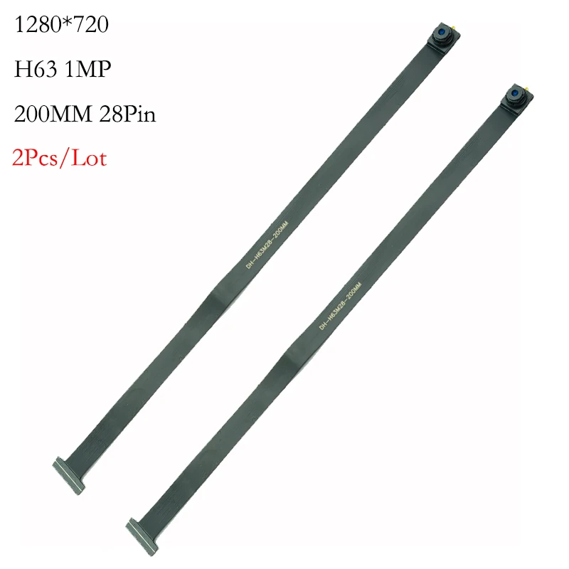 카메라 모듈 인터페이스 1/4 렌즈, 200mm 길이, 80 도 MIPI SPI DVP 28 핀, 1MP 1280*720 H63, 1 개, 2 개, 5 개
