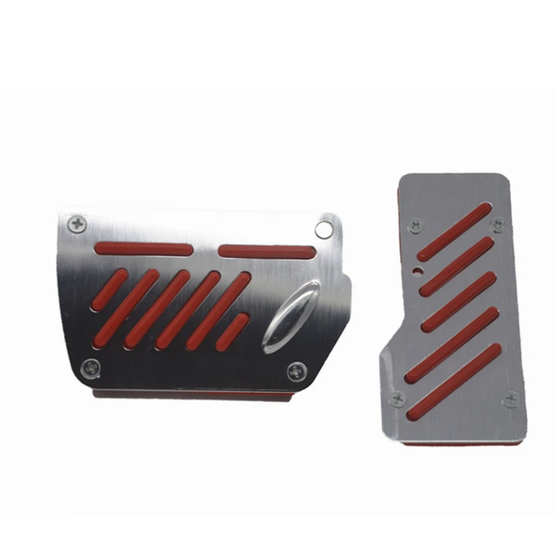 2 pcs Aluminum Automatic Car Transmission Non-Slip Pedal Cover Set Kit Pedali Accelerator Pedal Brake,car accessories,car pedals,pedal cover