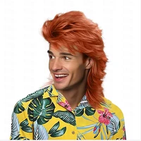 HAIRJOY – perruques synthétiques mulet pour hommes, perruques synthétiques de fête costumée des années 70 et 80 4