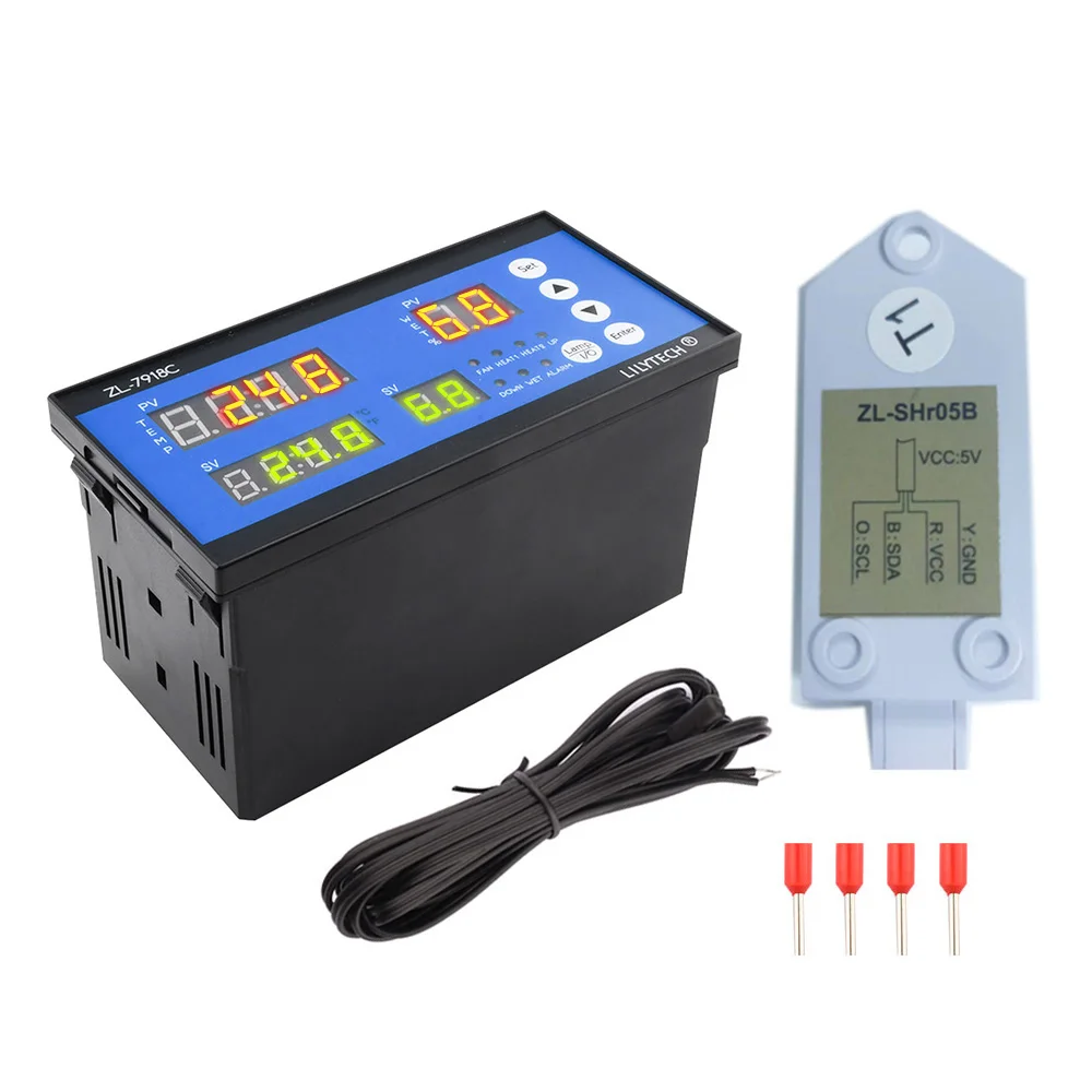 

ZL-7918C AC100~240V Digital Temperature and Humidity Controller Smart Thermostat Incubator Automatic Egg Hatcher Controller Tool