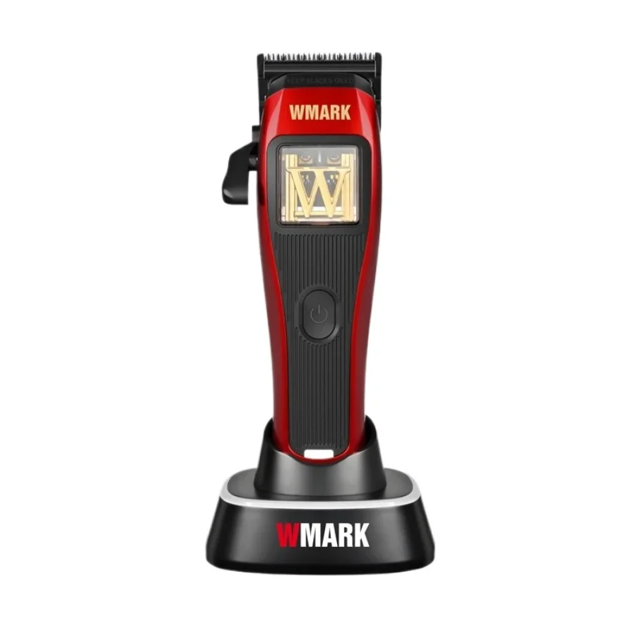 WMARK NG-X1 남성용 전문 헤어 클리퍼, 마이크로 칩 마그네틱 모터, 충전 스탠드 포함, 무선 커터, 10000RPM 9V 모터