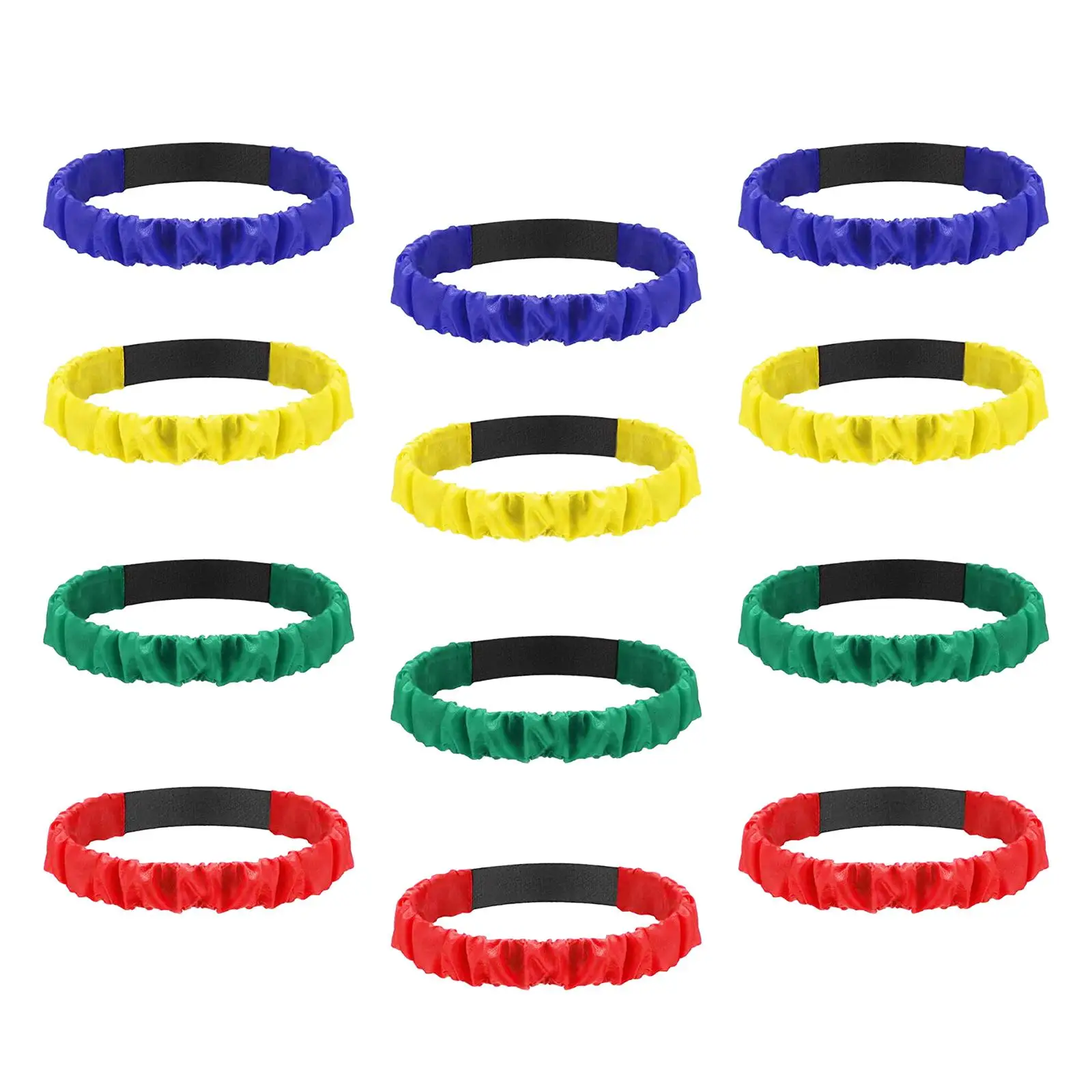 

12 Pieces Race Legged Band Teens Family Backyard Activity Game Teamwork Training Team Building Adult Colorful Elastic Tie Strap