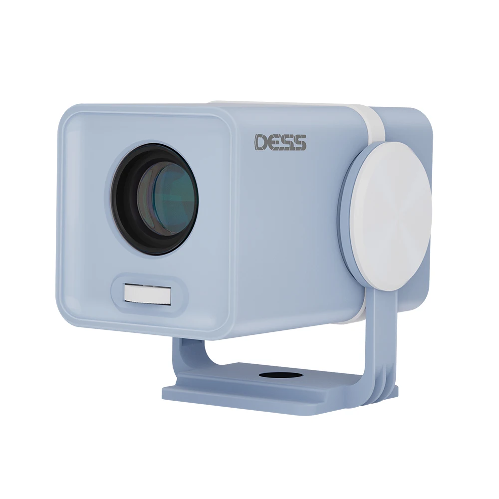 DESS 2025 NUEVO mini proyector 4K Android 13 TV OS 1280*720P Dual Wifi6 180 ° Proyector portátil giratorio para exteriores de cine BT5.0