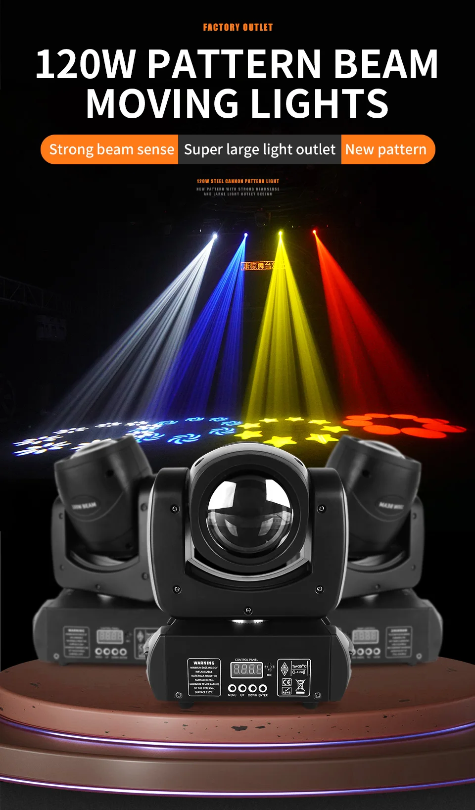 LED Mini DMX 100W Moving Head Beam Light DJ Party Bar 8 Pattern Lighting Stage P