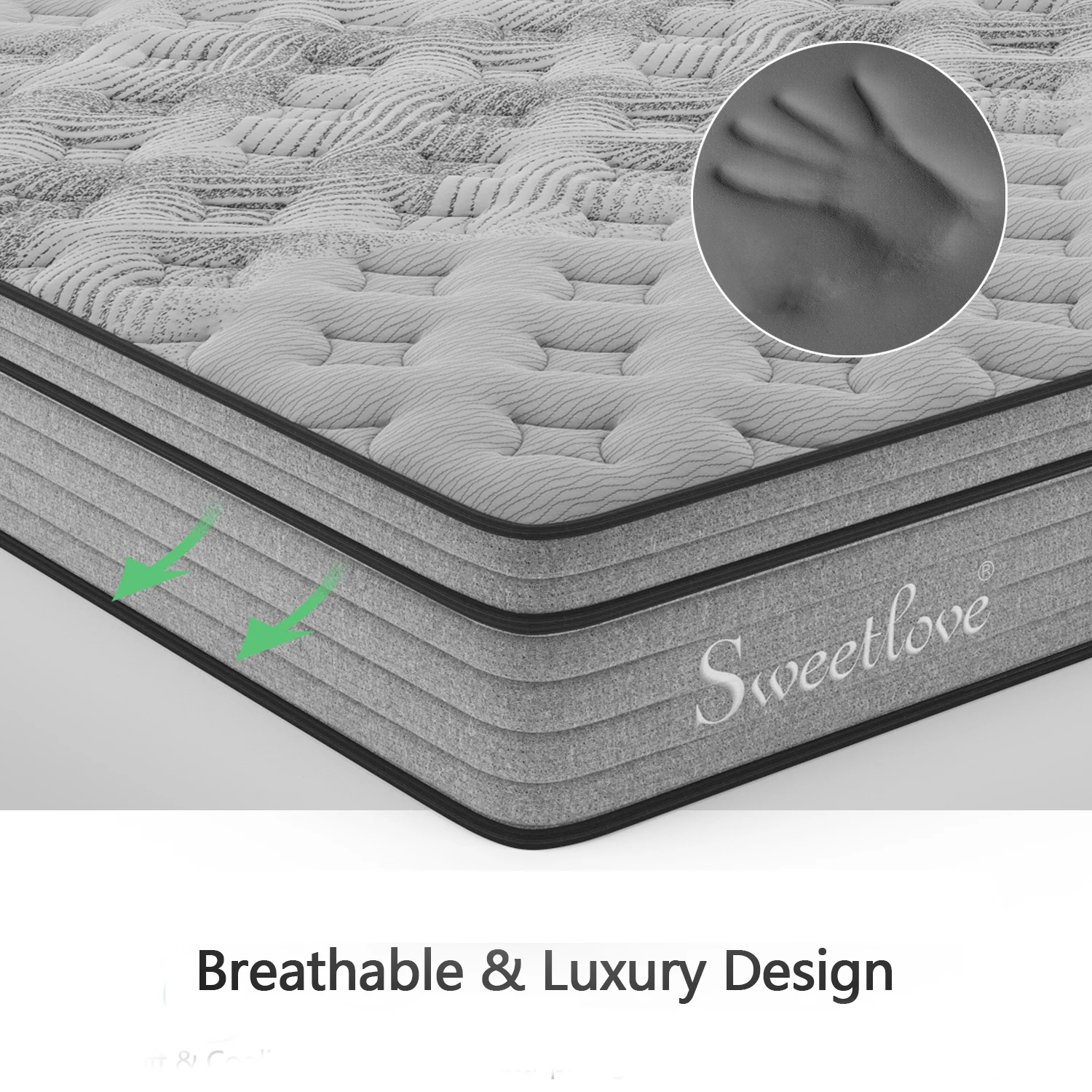 King single Size Bed Mattress Orthopedic Memory Foam Euro Top - 4