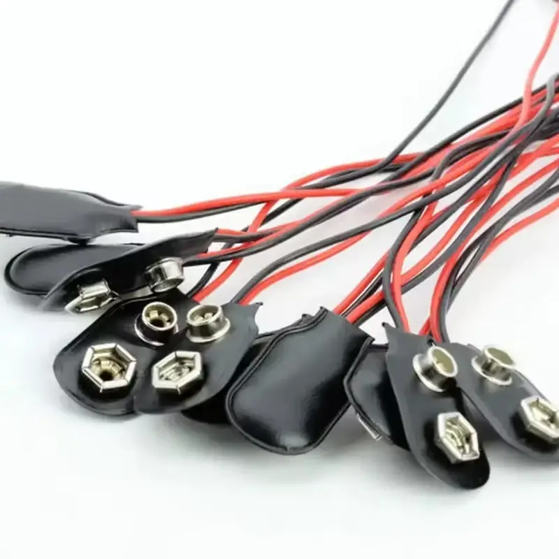 5/10PCS I-Type 9V Battery Connector 9 Volt Battery Clip 9V Battery Clip Connector with Wire and Hard Buckle Plastic Housing image 2