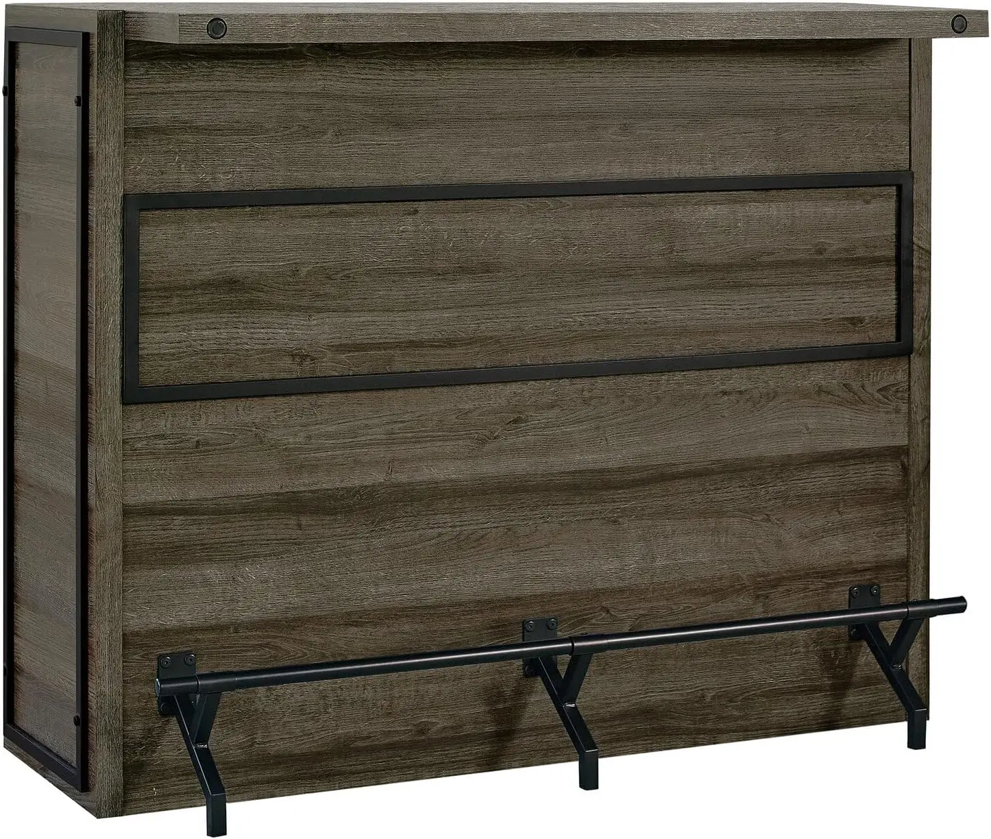 Home Bar Unit 5-Shelf Wine Liquor Storage Cabinet Joe Rustic Farmhouse Aged Oak 182071