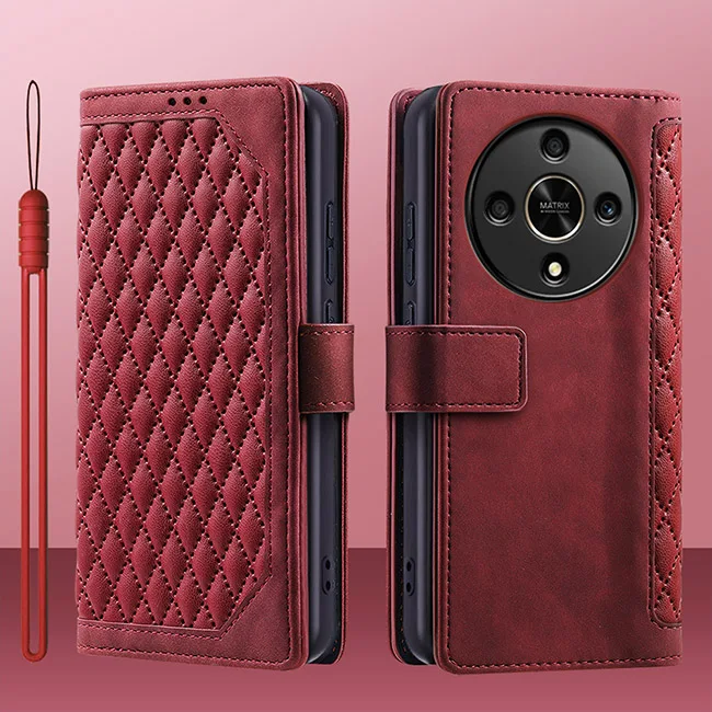 حافظة لهاتف HONOR X9b فتحة للبطاقات محفظة فاخرة مح...