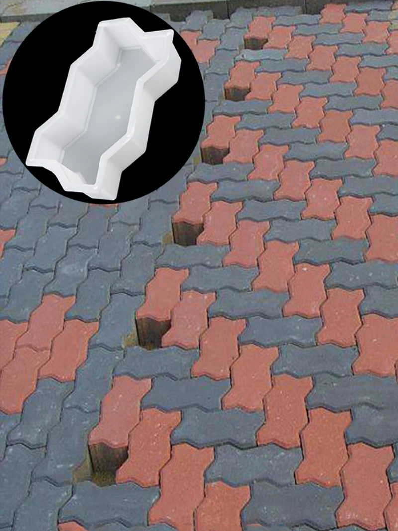 DIY Paving Brick Mould Waves Shaped Walk Maker Reusable Concrete Path Maker Mold Stepping Stone Paver For Lawn Patio Yard Garden concrete molds garden path molds