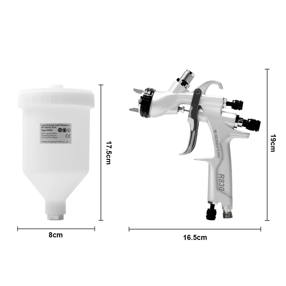 RONGPENG  LVLP ̰ R830  , ڵ ̰, 600cc  ߷  귯  , 2.0mm