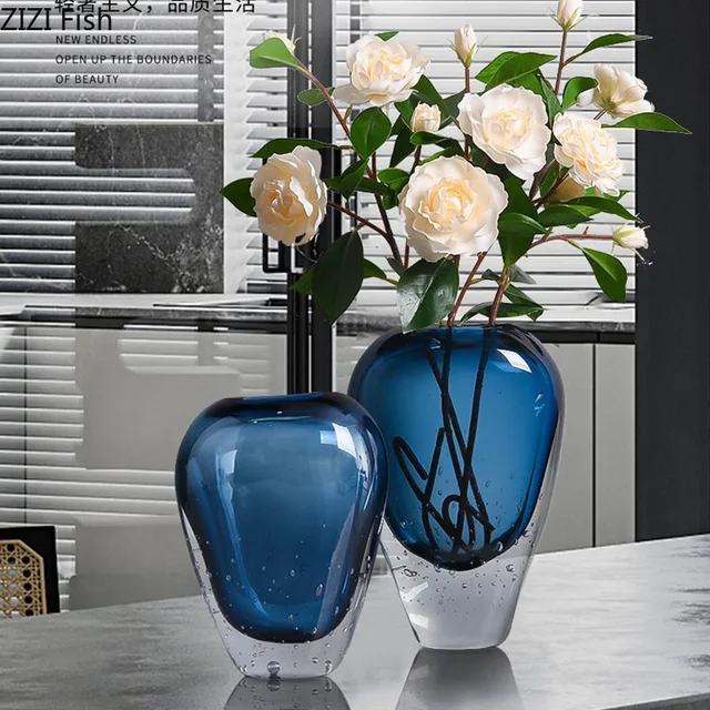 Deep blue blob vase