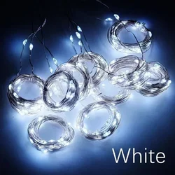 LED Curtain String Lights Fairy Decoration with USB, 8 Lighting Modes for Home and Holiday Celebrations (White)