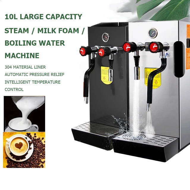 Commercial Milk Frother Steamer 8L Full-Automatic Boiling Water Frothing  Machine