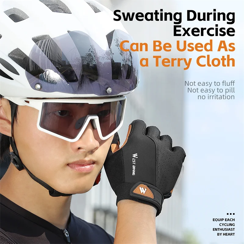 WEST BIKING Autumn Winter Men's Full Finger Cycling Gloves Touch Screen Anti-Slip Sports Gloves Thin Breathable /Thick Thermal 5