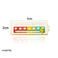 Mood Expression Pins for Women Men My Social Battery Brooches on Clothes Funny Alloy Badge Gifts 3