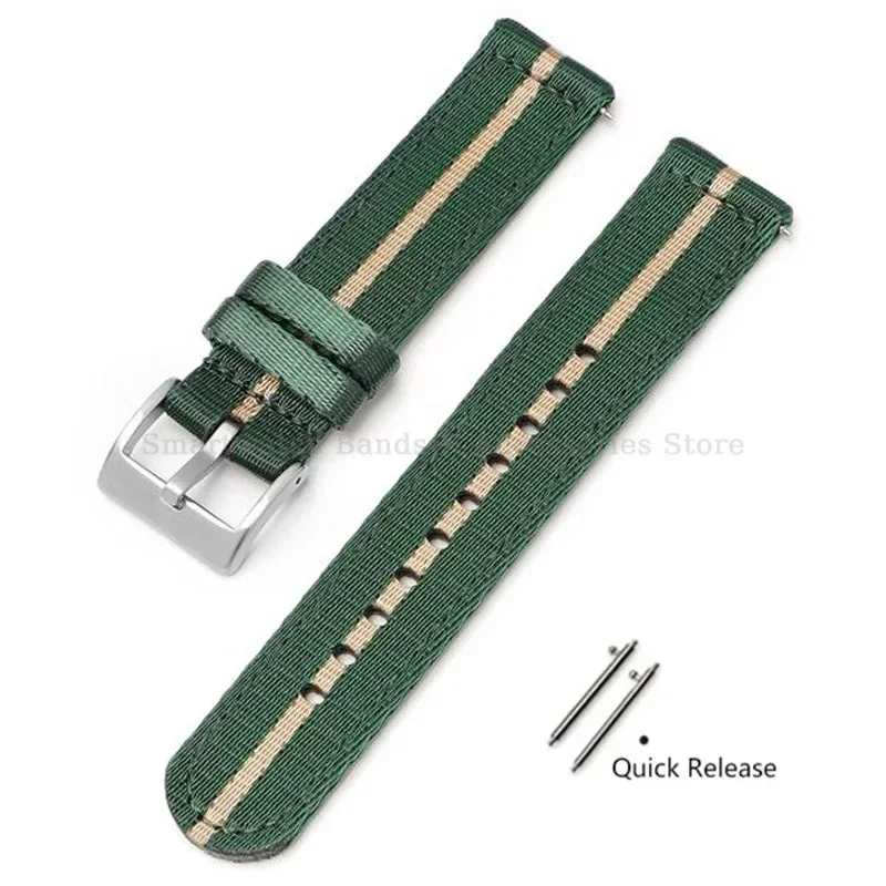 Premium Woven Nylon Watch Band with Quick Release and Stainless Steel Buckle
