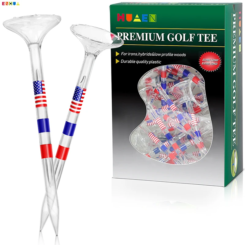 

60 Pcs Practice Golf Tees Plastic 83 mm for Driver 3 1/4 inch Big Cup Unbreakable Tee Golfing Accessories Golfers' Dream Gift