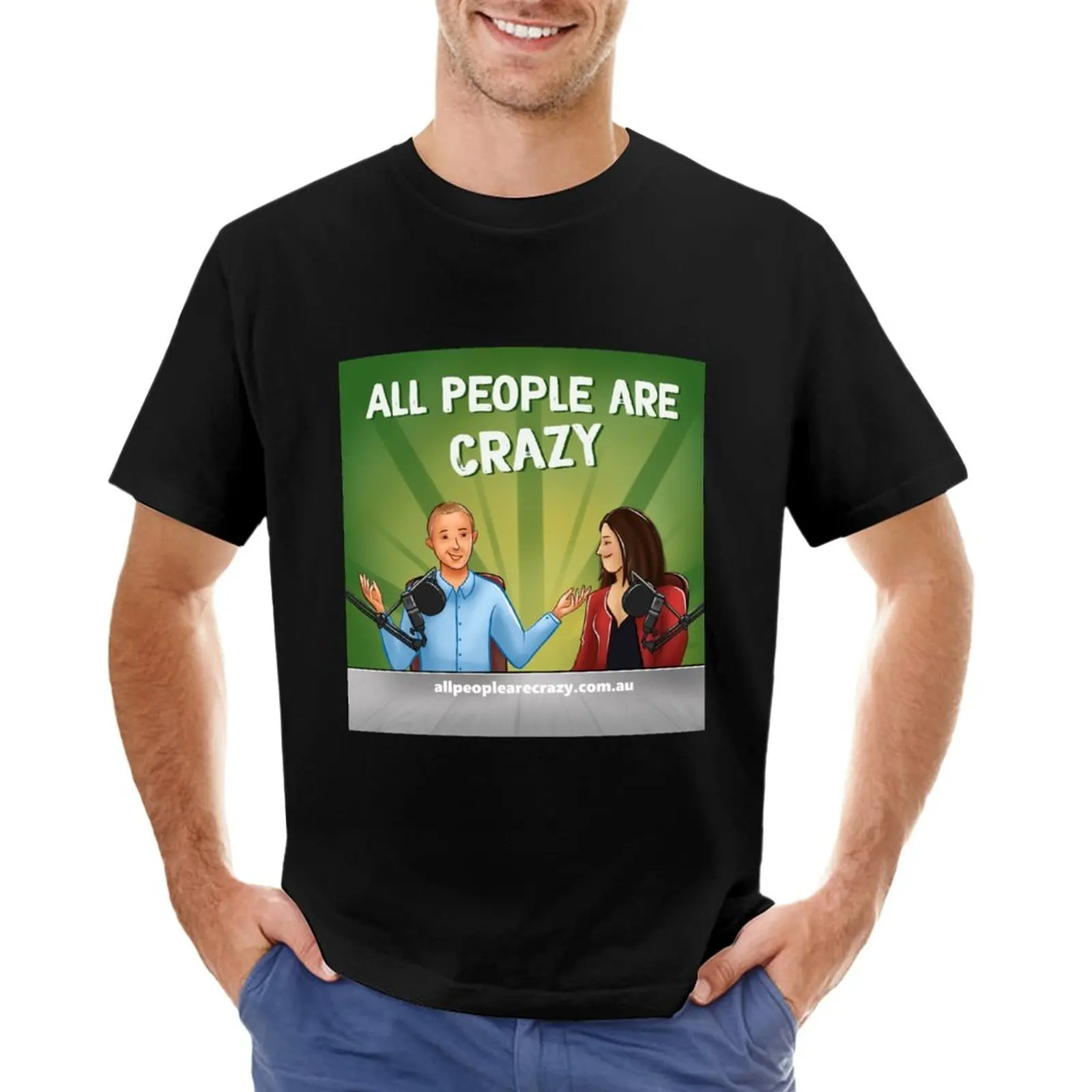 

All People Are Crazy Logo T-Shirt graphics t shirt T-shirts for men cotton