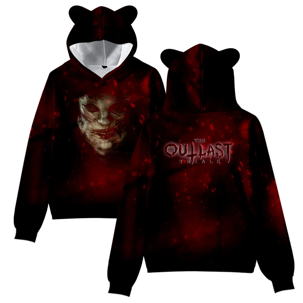

The Outlast Trials Cat Ear Hoodie Women Men Long Sleeve Sweatshirt Casual Cute Pullover Clothes