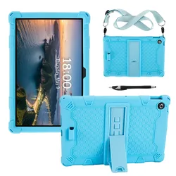 Custodia in silicone per tablet per bambini con supporto e tracolla - Copertura resistente e antishock, 10,1 pollici