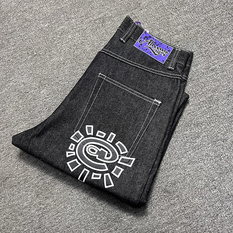 Description Picture 5 of itemFashion Street ADWYSD Jeans Casual Loose Unisex Sunroll Purple Label Cut Denim Pants Alway Do What You Should Do Black Trousers