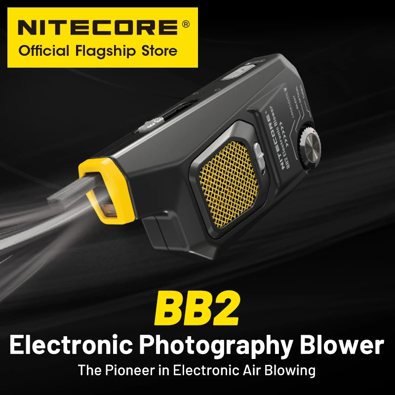 NITECORE BB2 Electric Camera Air Blower Photography Len Sensor Keyboard Vinyl Record Duster Anime Model Cleaner With Light nitecore bb21 electric camera air blower 2 7 kpa photography len sensor cleaner for canon nikon sony keyboard vinyl record anime