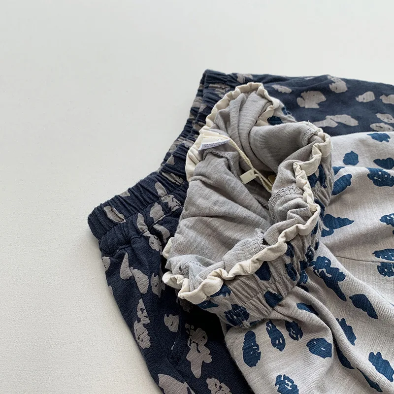 아동용 폴카 도트 반바지, 코튼 반바지, 루즈한 캐주얼 반바지, 얇은 캐주얼 비치 반바지,  의류, 남아 및 여아, 2024 여름 신상