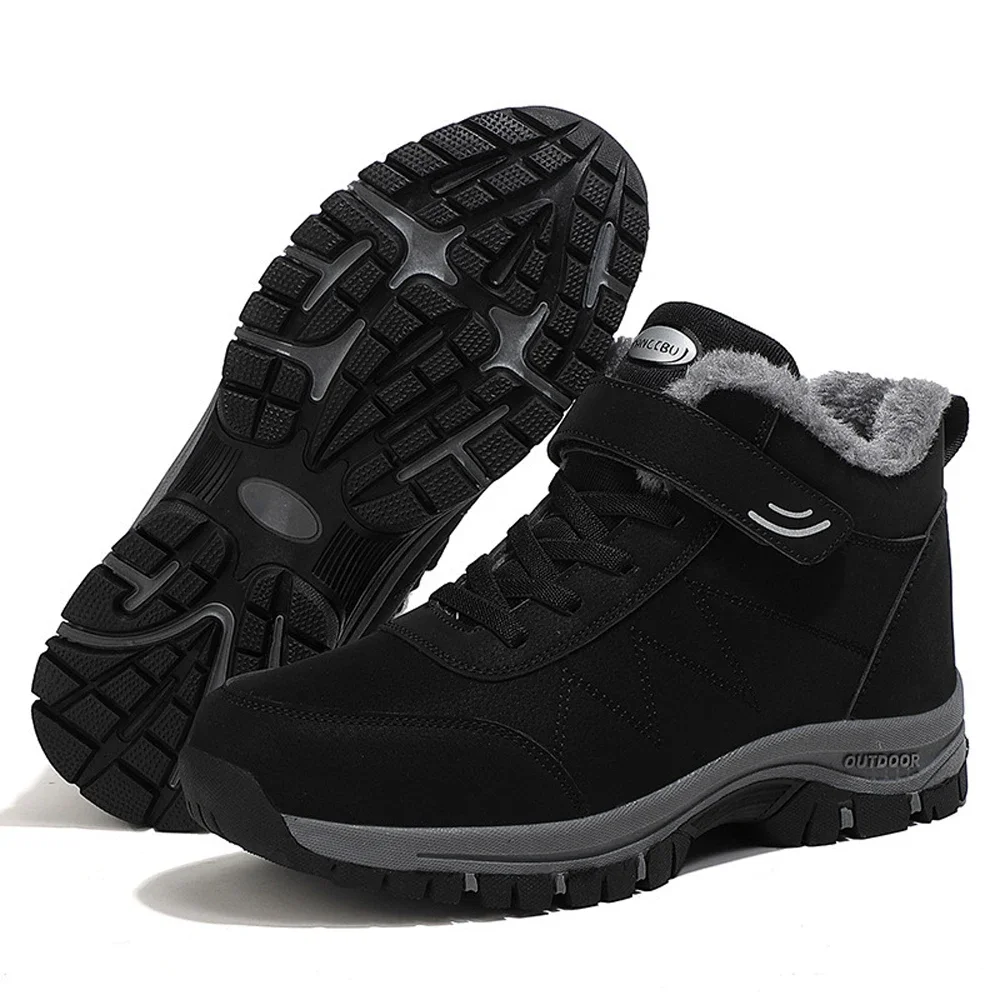 Winter Padded Thick-soled Mid-top Warm Shoes Women's Men's Soft-soled Waterproof Sneakers Outdoor Hiking Mountaineering Boots