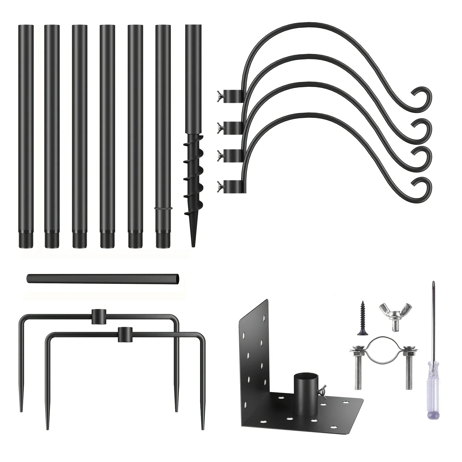 92Inch Bird House Pole Mount Kit,Bird Feeding Station With Squirrel Proof Baffle For Bird Watching Easy Installation Multifuncti