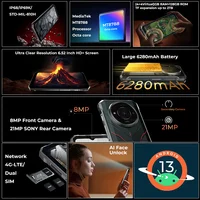 [World Premiere] HOTWAV T7S Ultra Thin Rugged Smartphone 6.52'' HD+ 4GB RAM 128GB ROM MobilePhone 6280mAh Battery 21MP Cellphone 2