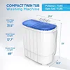 ROVSUN 11LBS Portable Washing Machine, Electric Washer and Dryer Combo with Washer(7lbs) & Spiner(4lbs) & Gravity Draining for 3
