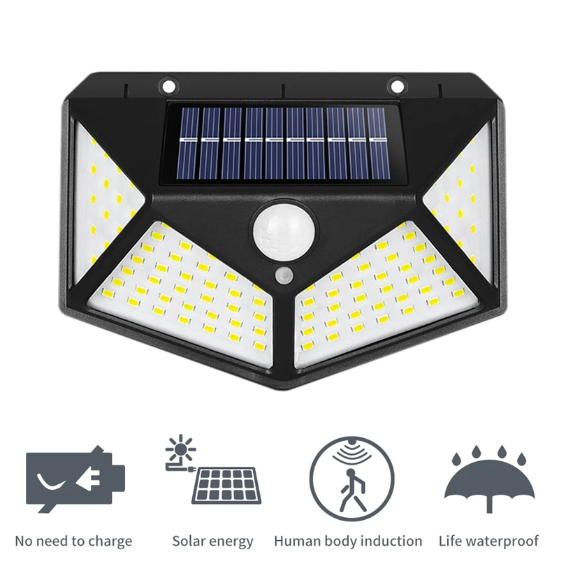 20W 100Leds Solar Light Rechargeable Wall Lamp 3 Models PIR Motion Sensor for Outdoor Garden IP65 Courtyard Porch Hall Lighting outdoor anti corrosion wooden terrace indoor balcony leisure tatami villa courtyard landscape collapse waterproof floor