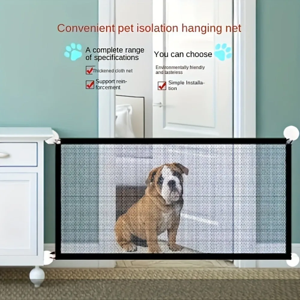 Sturdy Pet Safety Barrier: Fine Mesh Indoor Fence for Balcony and Deck Protection