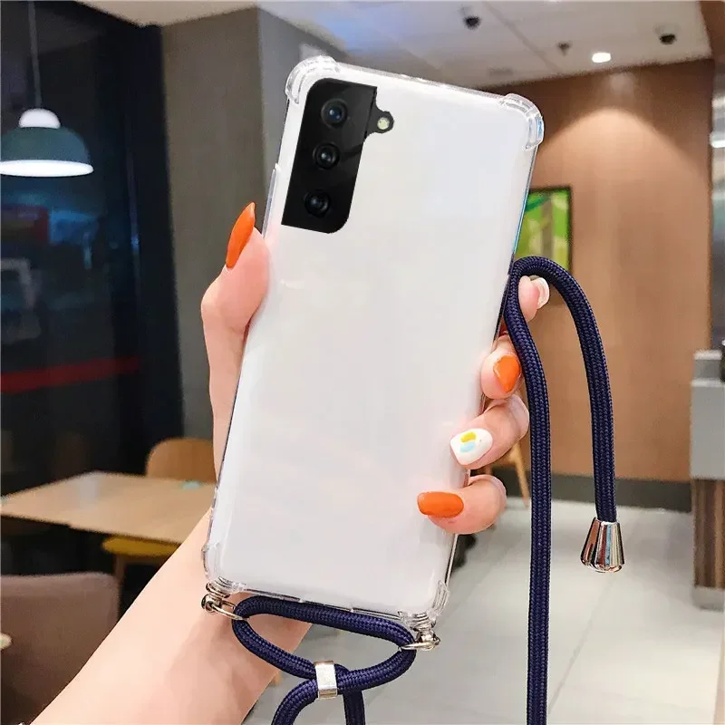 Shockproof Silicone Crossbody Necklace Transparent Phone Case