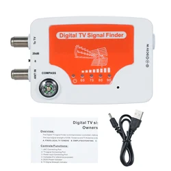 Enhanced Digital TV Signal Strength Meter with Compass (WHITE)