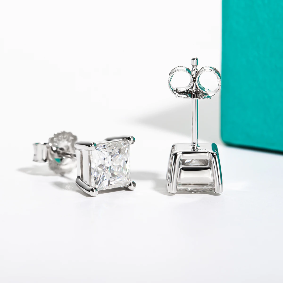 Emerald Cut Princess Cut Diamond Earrings Tiffany's Anujewel