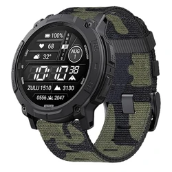 Nylon Rugged Tactical Breathable Wristband for Garmin Instinct Watches (Black camo)