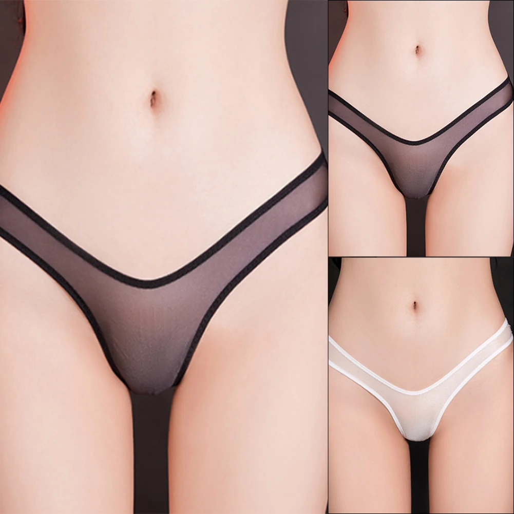 Fashion Women Brief Thongs Highly Elastic Lightweight Panties Breathable Daily G-string See Though