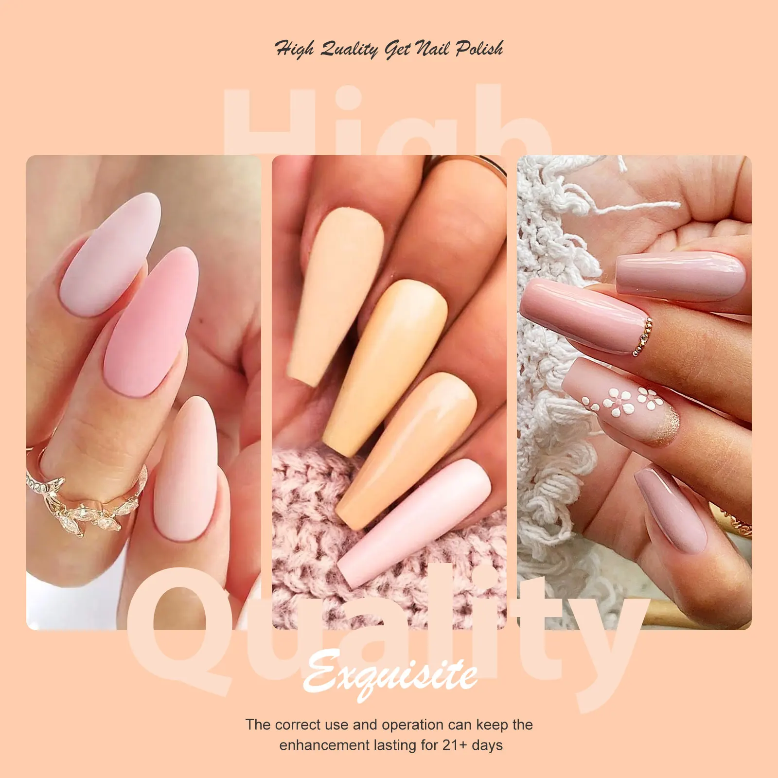 6PCS/SET 6ml Grey Color Glitter Nail Gel Set, UV Gel Nail Varnish Kit Soak Off UV LED Gel Semi-Permanent Nail Gel Set 5