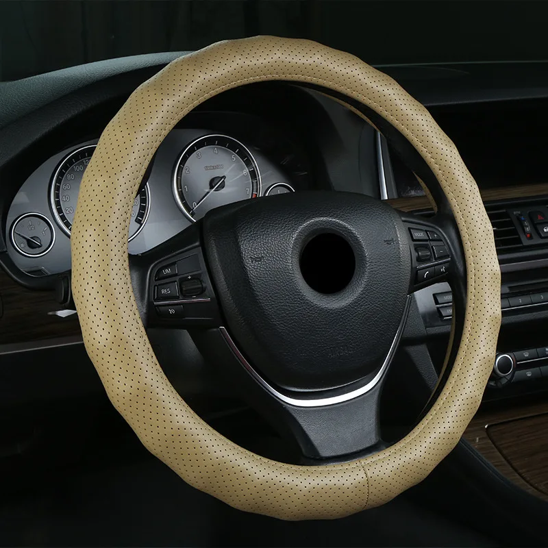Leather Steering Wheel Cover For Mercedes Benz Glk Bmw G30 G38 39/40cm
