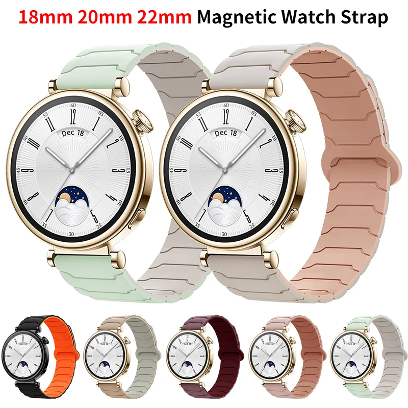 18mm Magnetic Sport Silicone Strap - Universal Fit for Smartwatches, Unisex Design