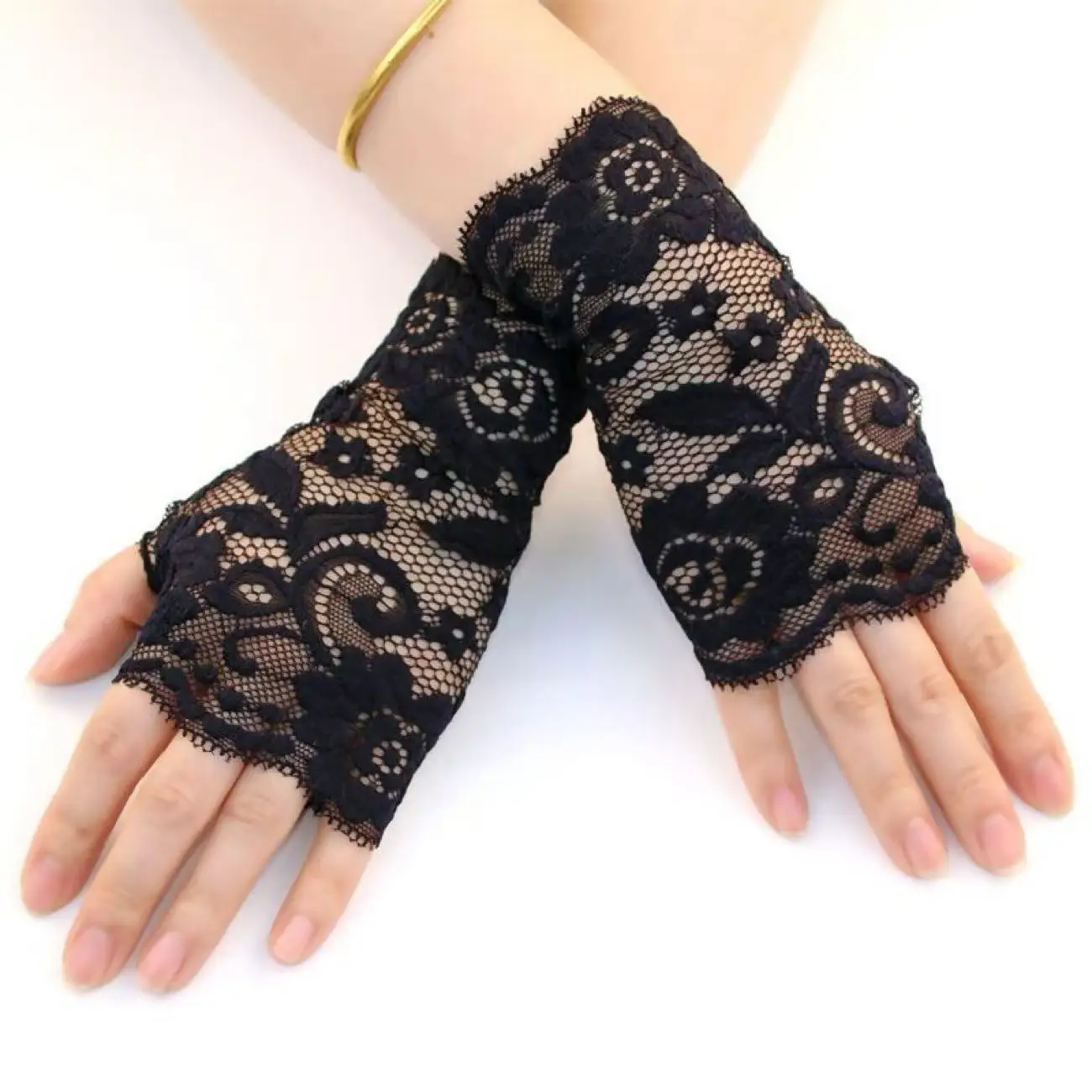 Elegant Summer Lace Half-Finger Women's Gloves